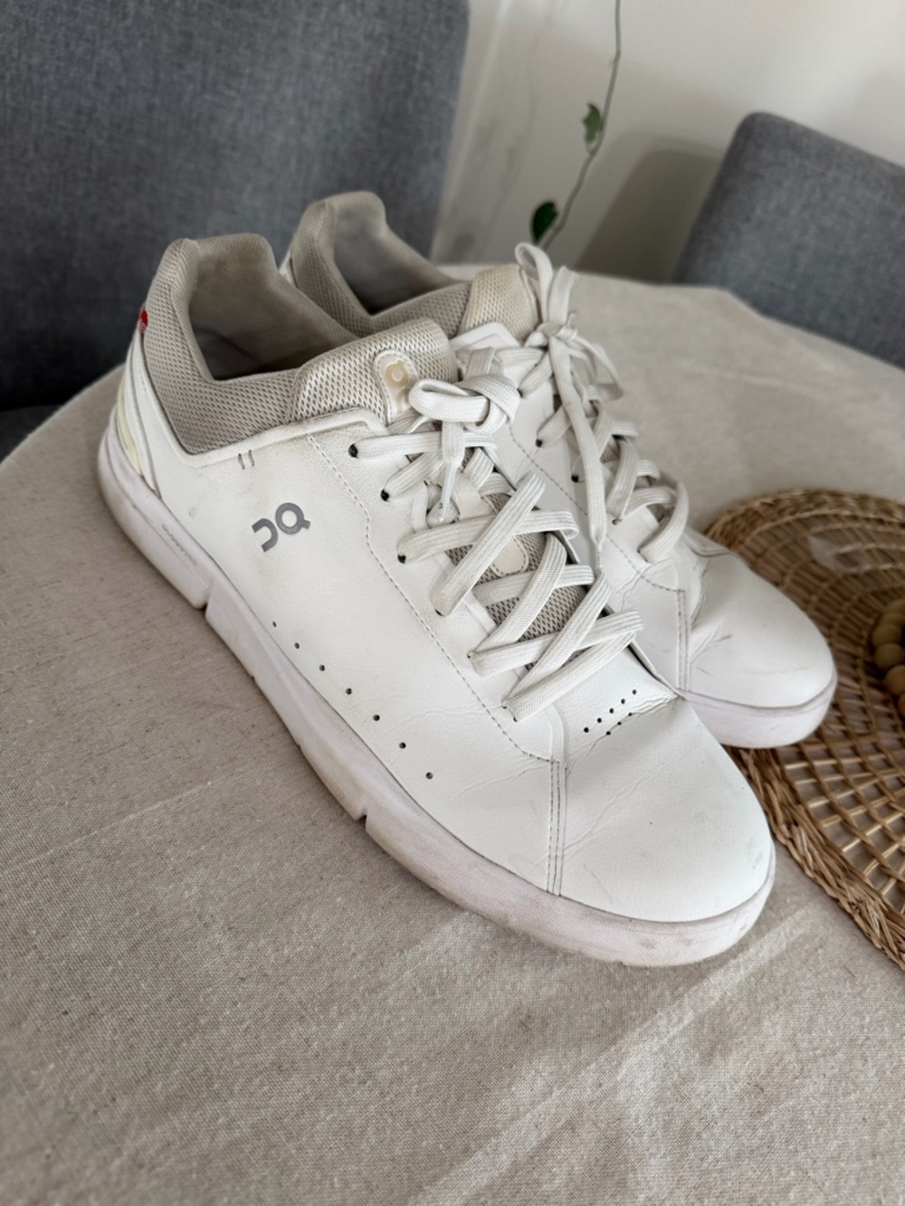 On Cloud The Roger Advantage All White Mens Leather Sneaker Size US 13